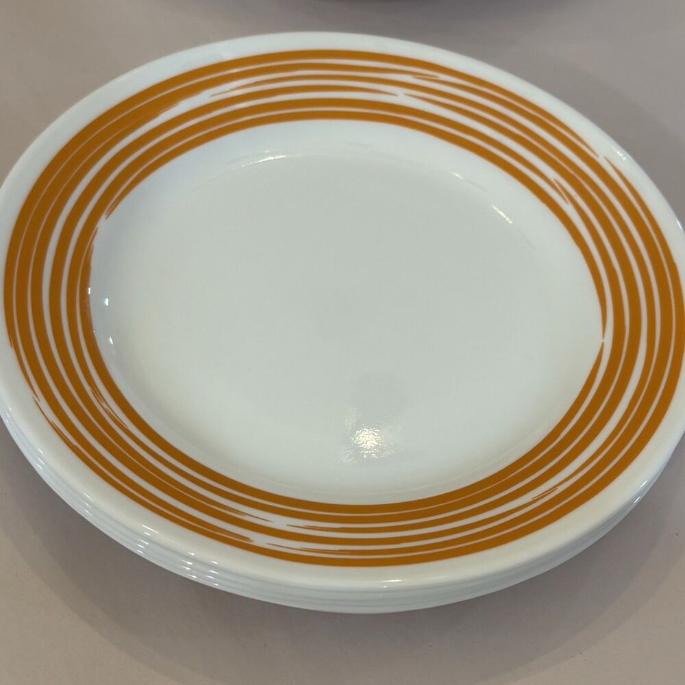 Corelle Strokes Of Color 4 Dinner Plates + 4 Luncheons Tangerine Discontinued - Picture 10 of 12
